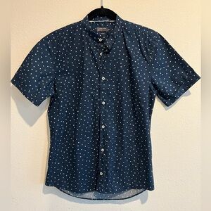 Zara Dark Blue Patterned Casual Shirt